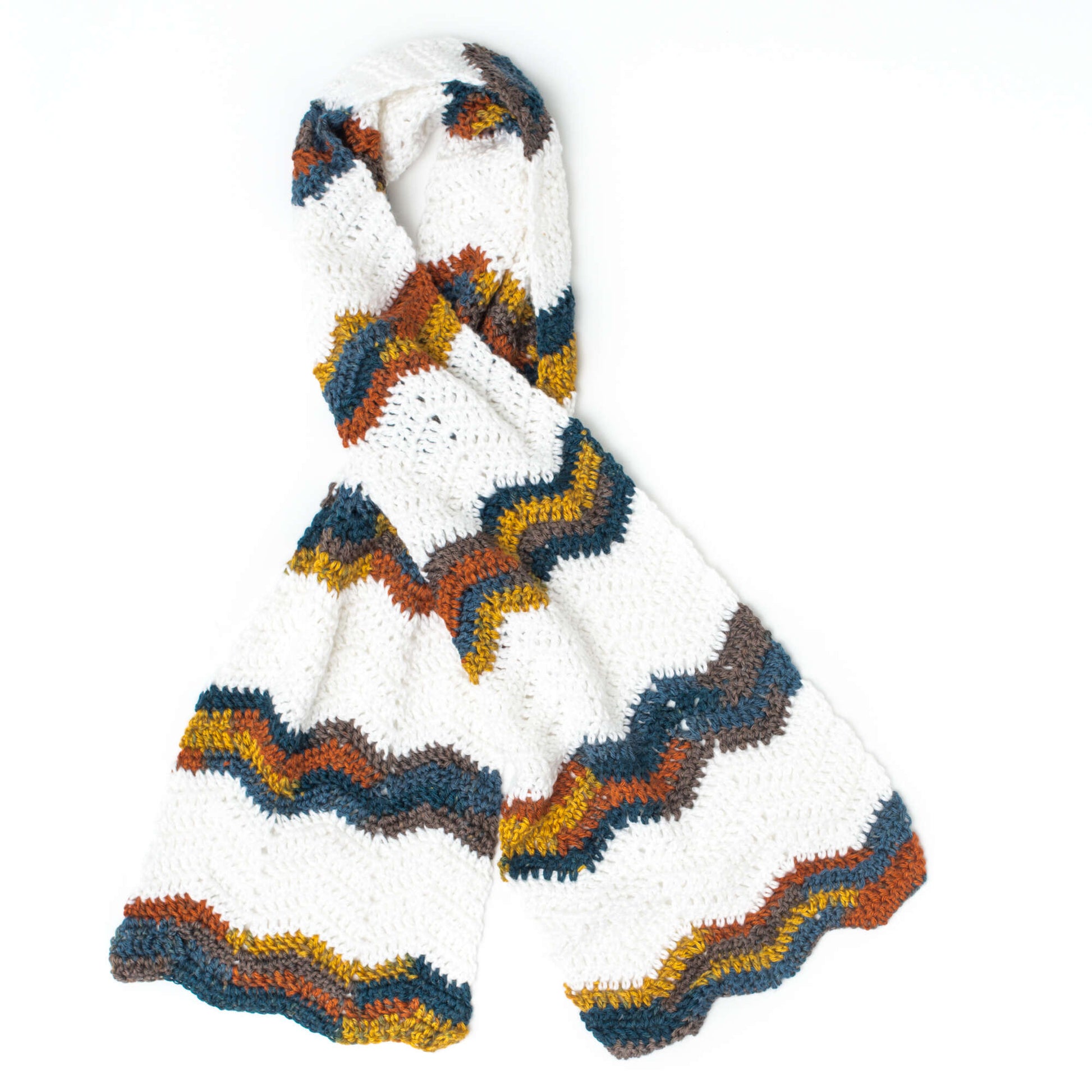 Free Caron Chevron Stripes Crochet Scarf Pattern