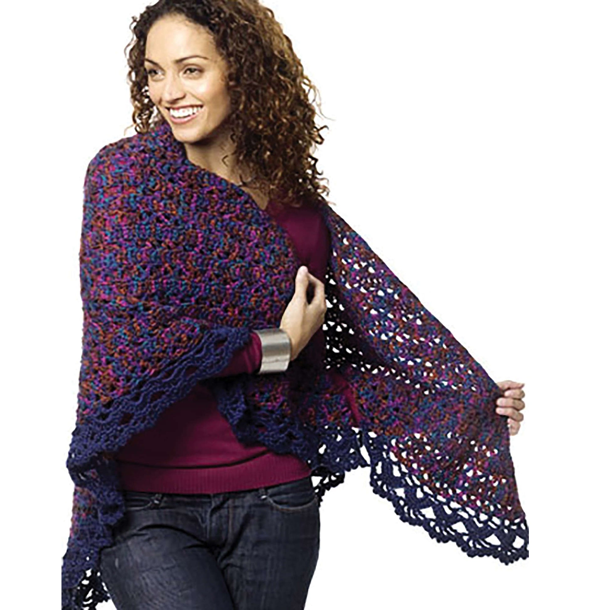 Free Caron Harlequin Shawl Crochet Pattern