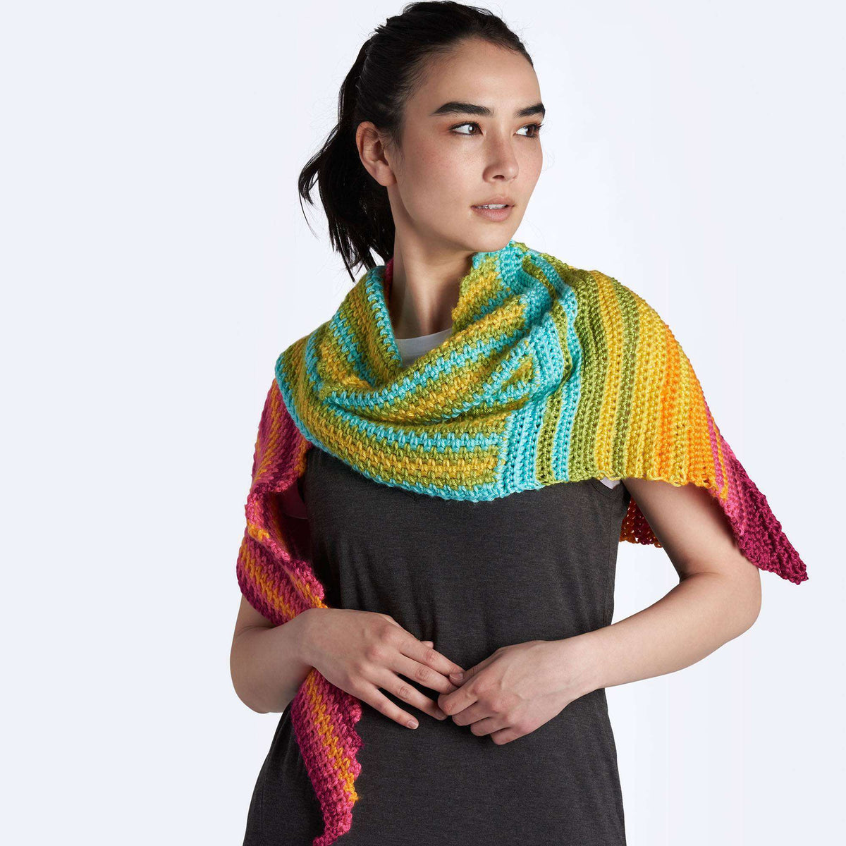 Crochet Shawl made in Caron Simply Soft yarn