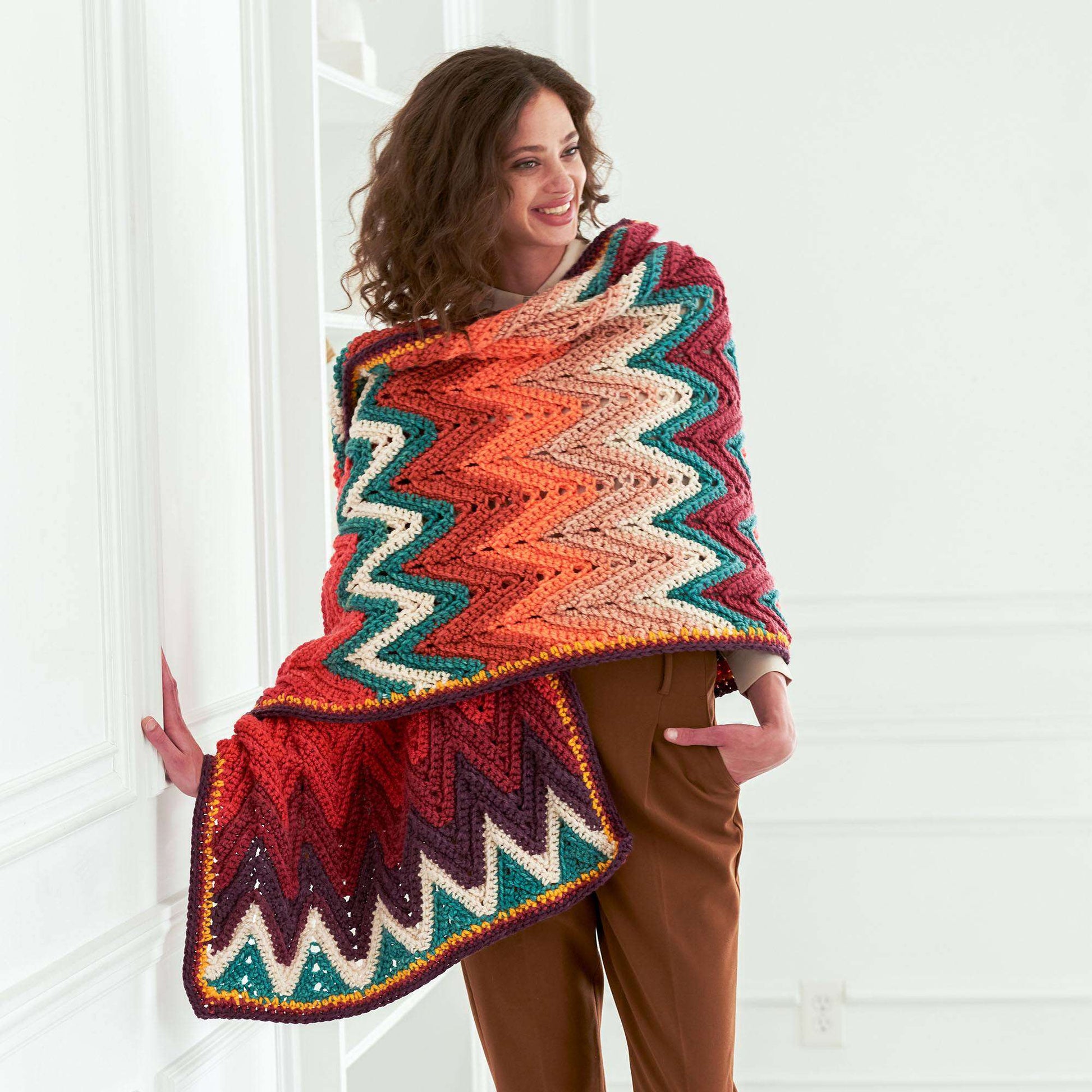 Free Caron Zigzag Time In Crochet Shawl Pattern