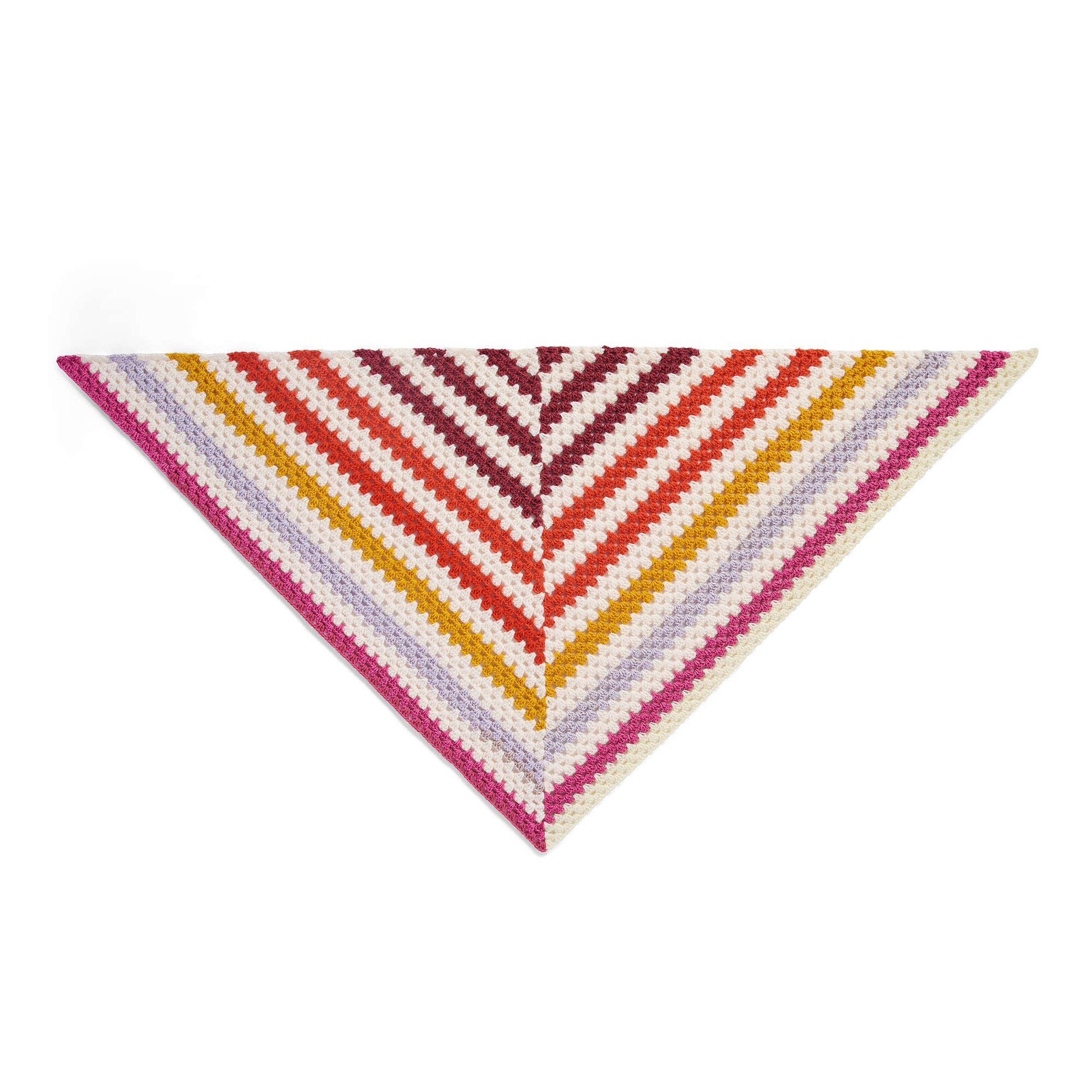 Free Caron Staggered Stripes Crochet Shawl Pattern