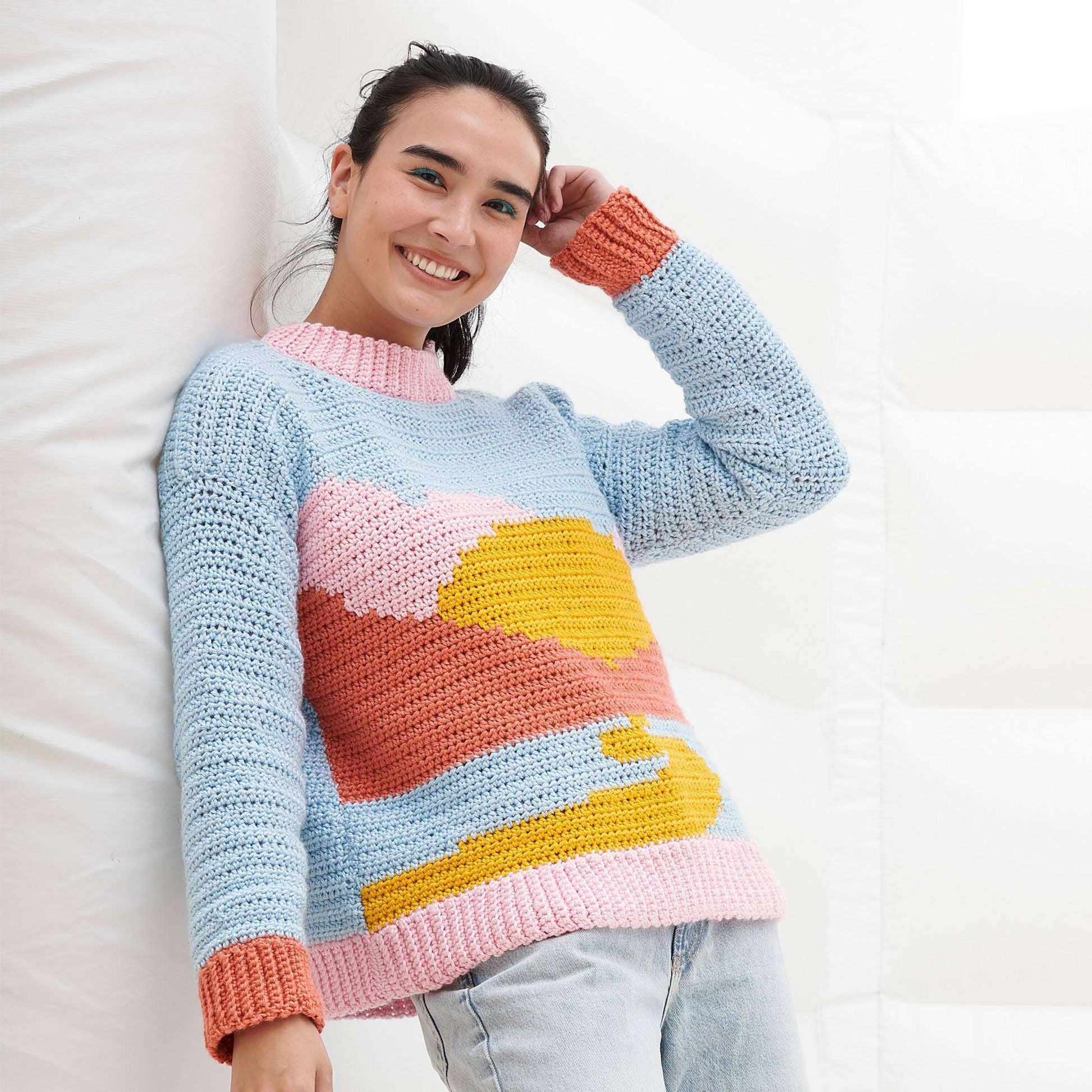 Free Caron Crochet Landscape Sweater Pattern