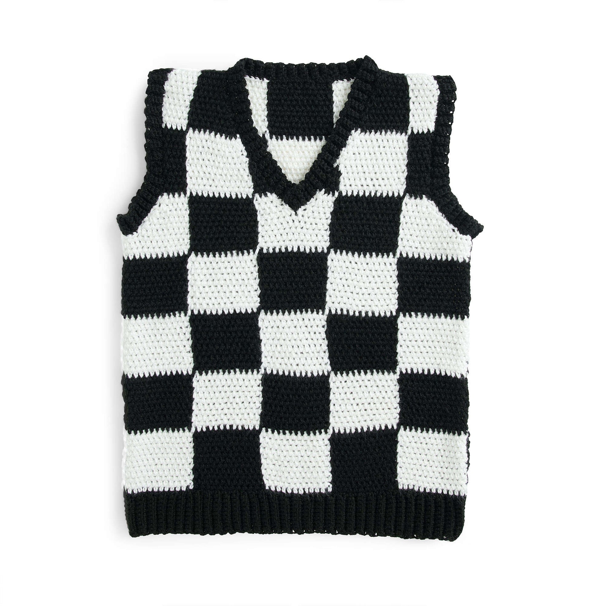 Free Caron Chessboard Crochet Vest Pattern