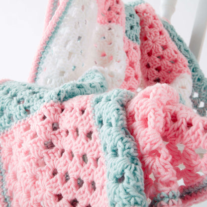 Caron Springtime Squares Crochet Blanket Single Size