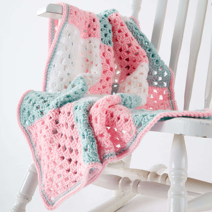 Caron Springtime Squares Crochet Blanket Single Size