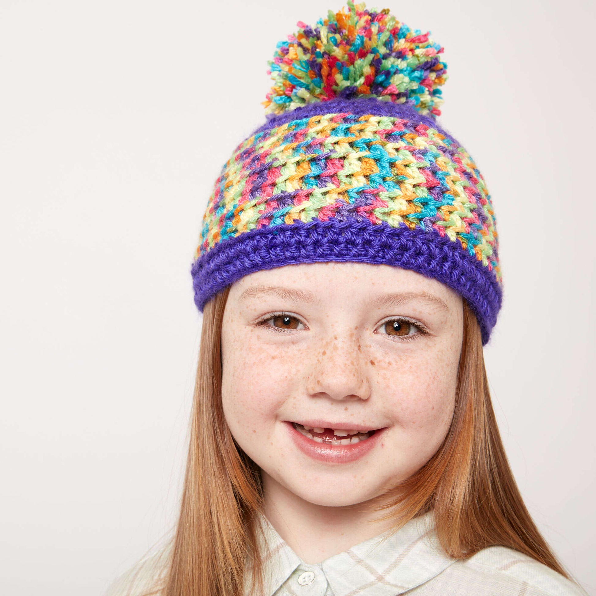 Free Caron Chasing Rainbows Hat Crochet Pattern
