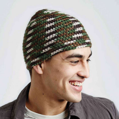 Caron Camo Hat Crochet Single Size