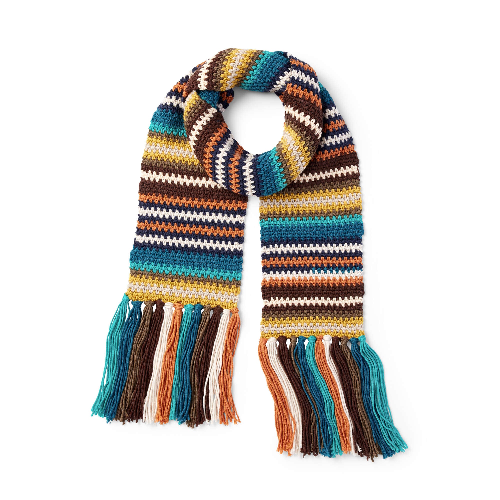 Free Easy Caron X Pantone Earthy Stripes Crochet Scarf Crochet Pattern