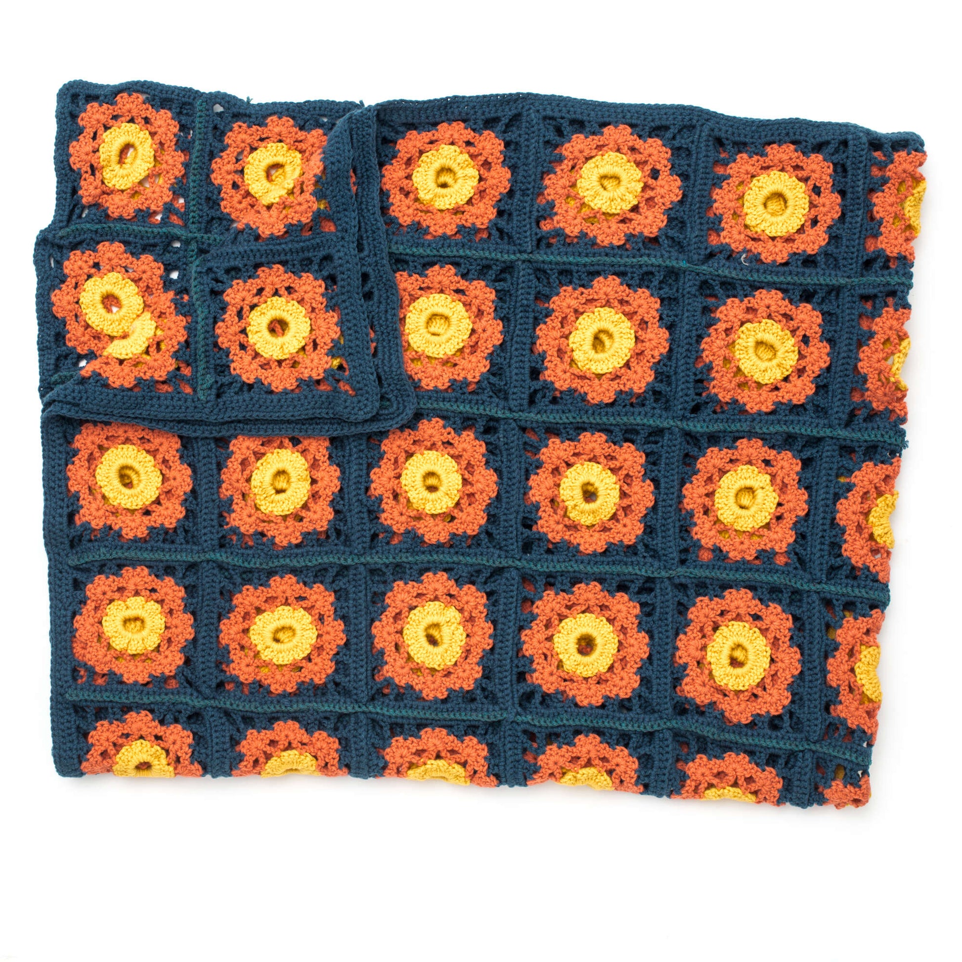 Free Caron Garden Flowers Throw Crochet Pattern