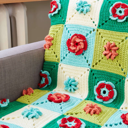 Caron Floral Granny Crochet Afghan Version 1