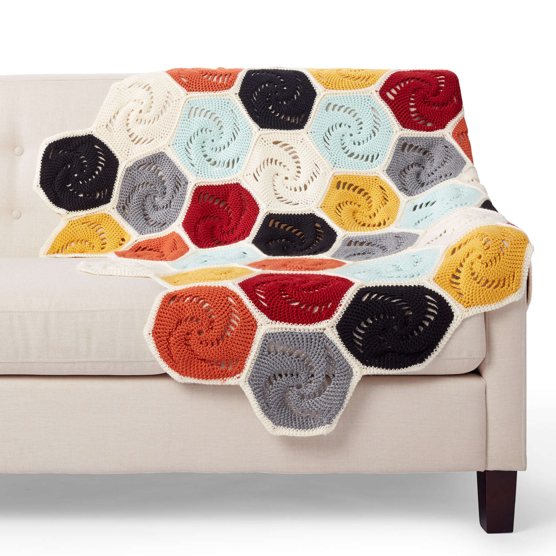 Free Caron Crochet Hexagons Blanket Pattern