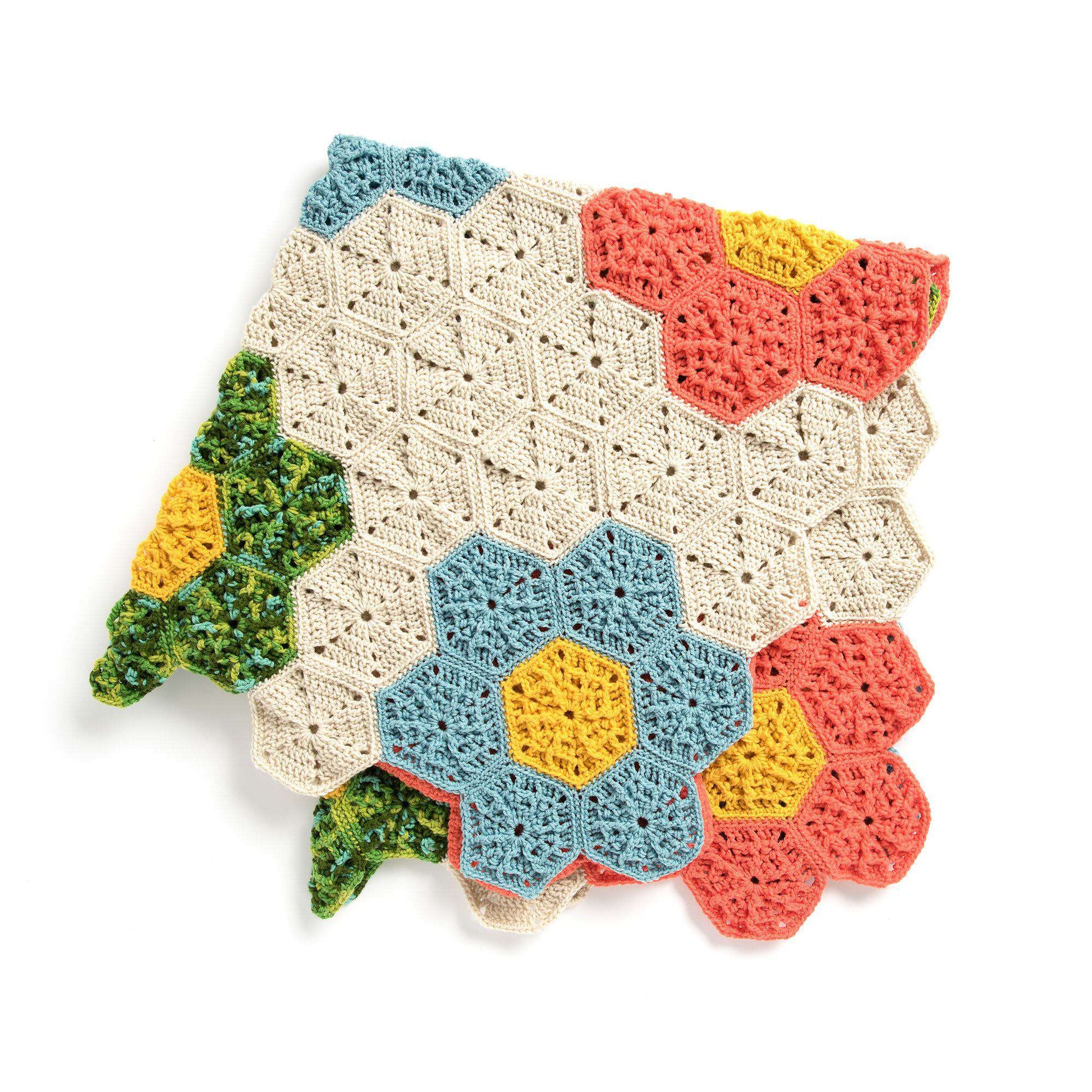 Free Caron Crochet Flower Patch Throw Pattern