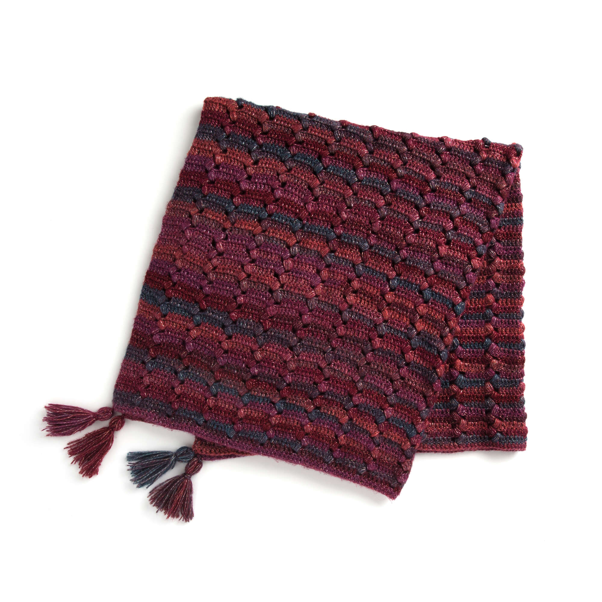 Free Easy Caron Herringbone Puff Stitch Blanket Crochet Pattern