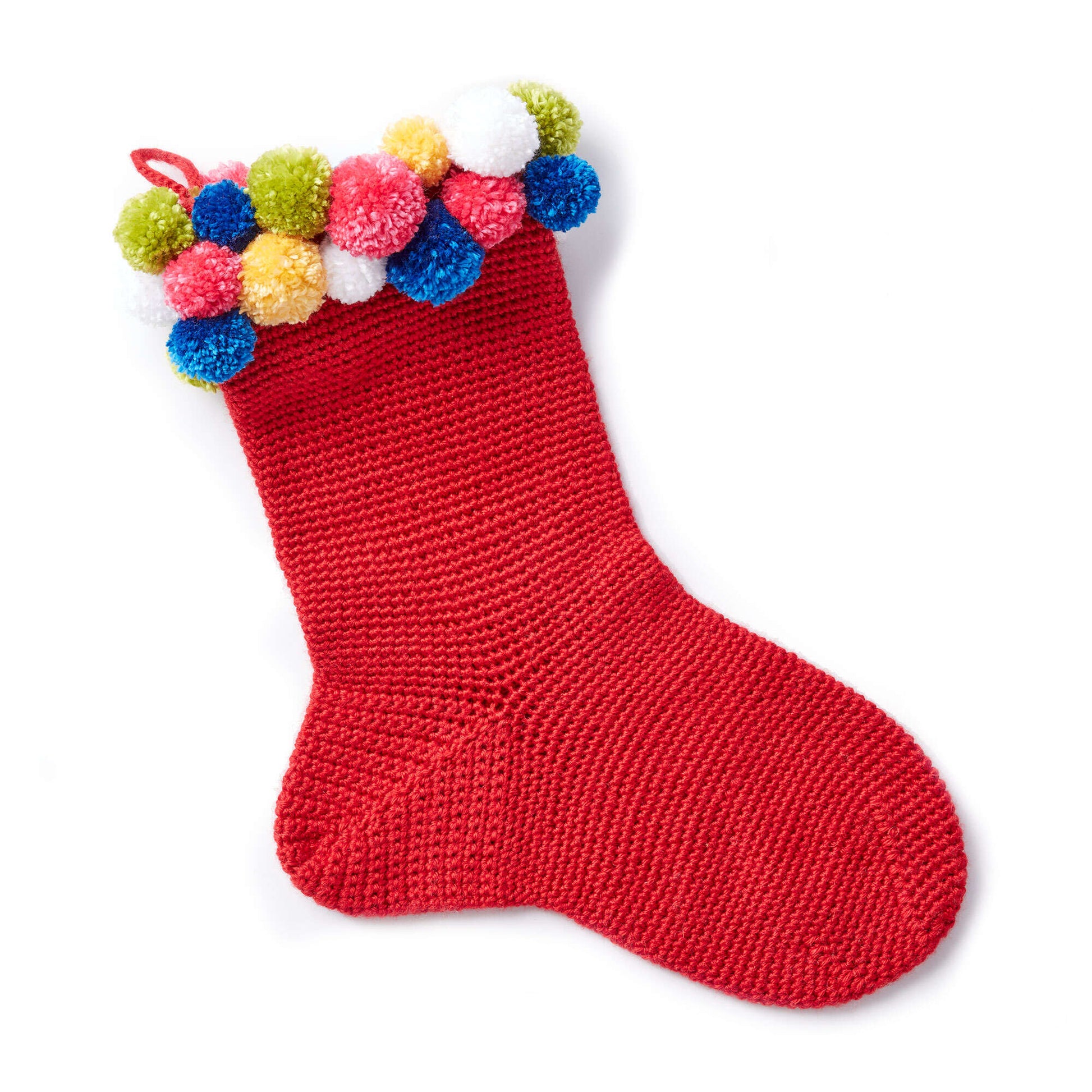 Free Caron Crochet Pompom Stocking Pattern
