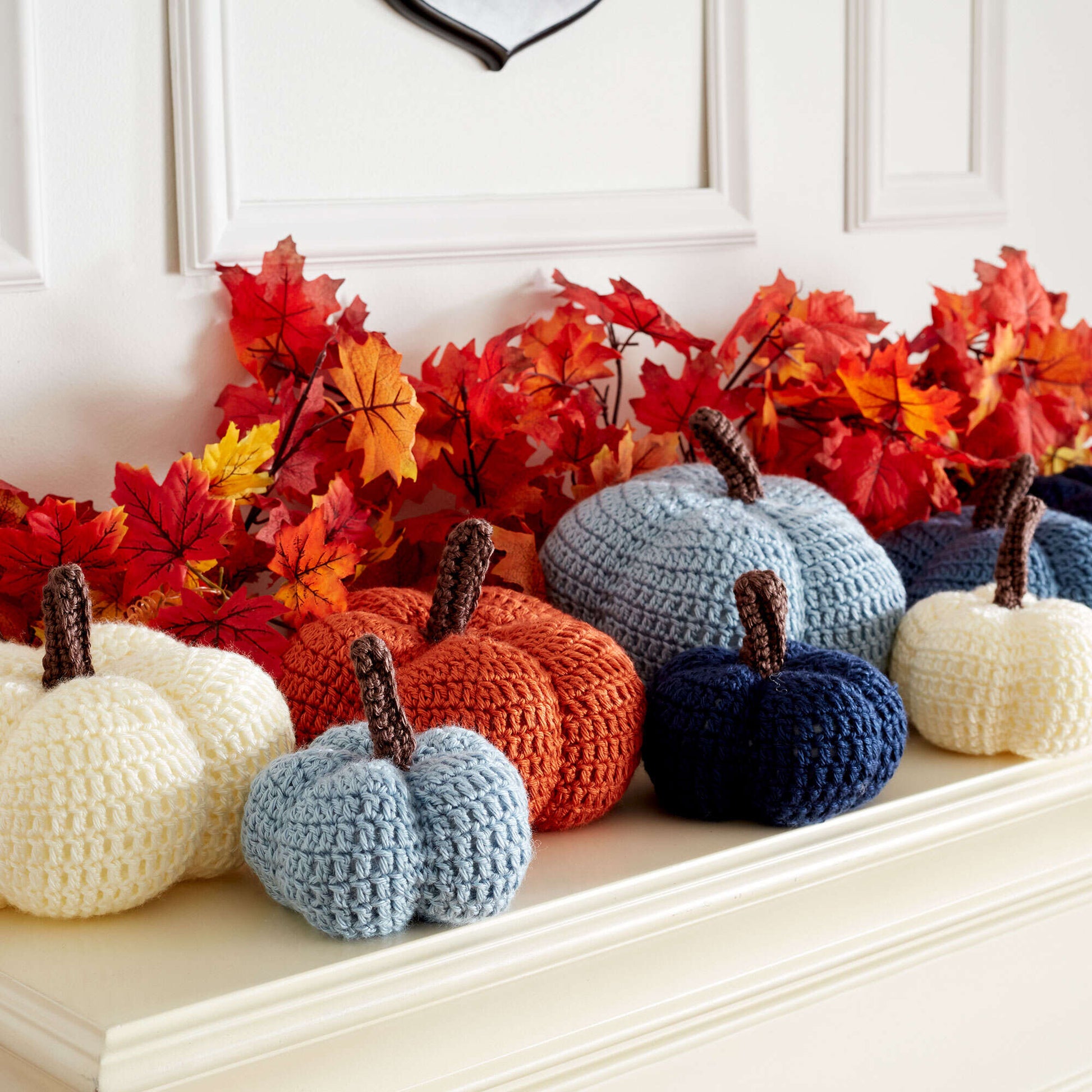 Free Caron Harvest Crochet Pumpkins Pattern