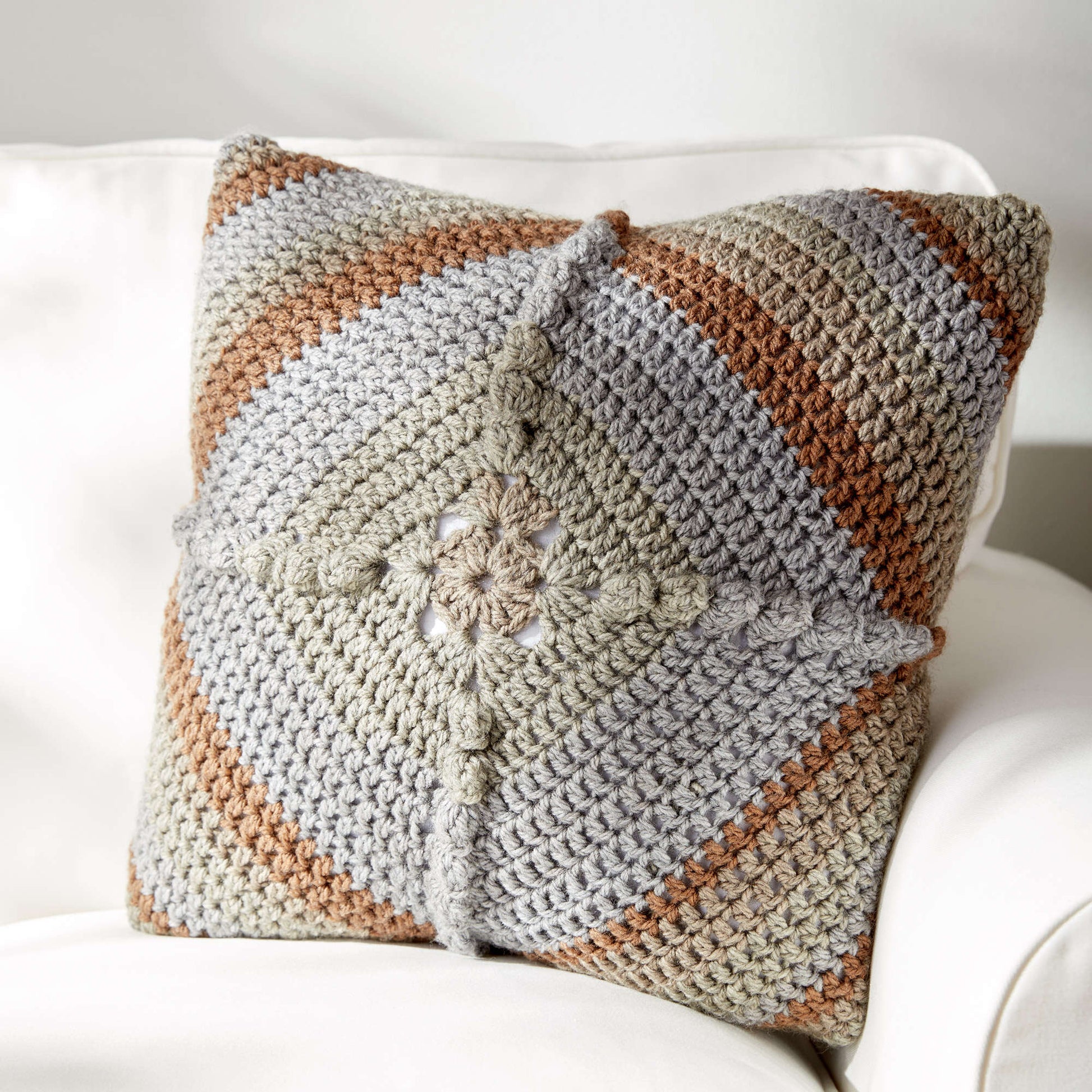 Free Caron Granny Square Crochet Pillow Pattern