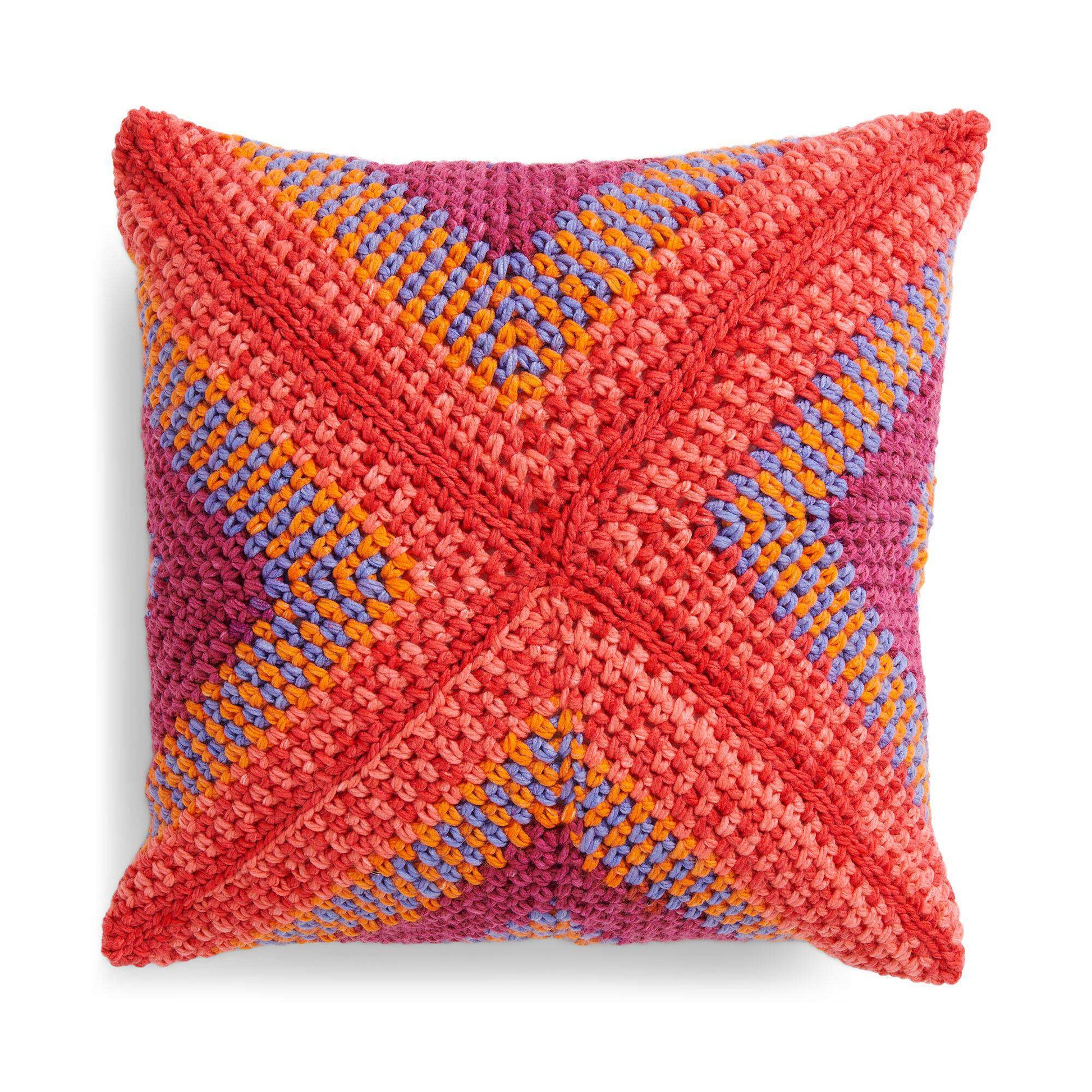 Free Caron Moss Motif Crochet Pillow Pattern