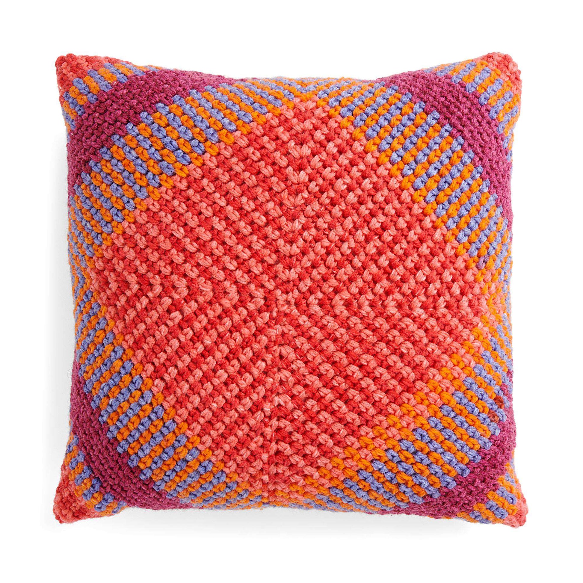 Free Caron Moss Motif Crochet Pillow Pattern