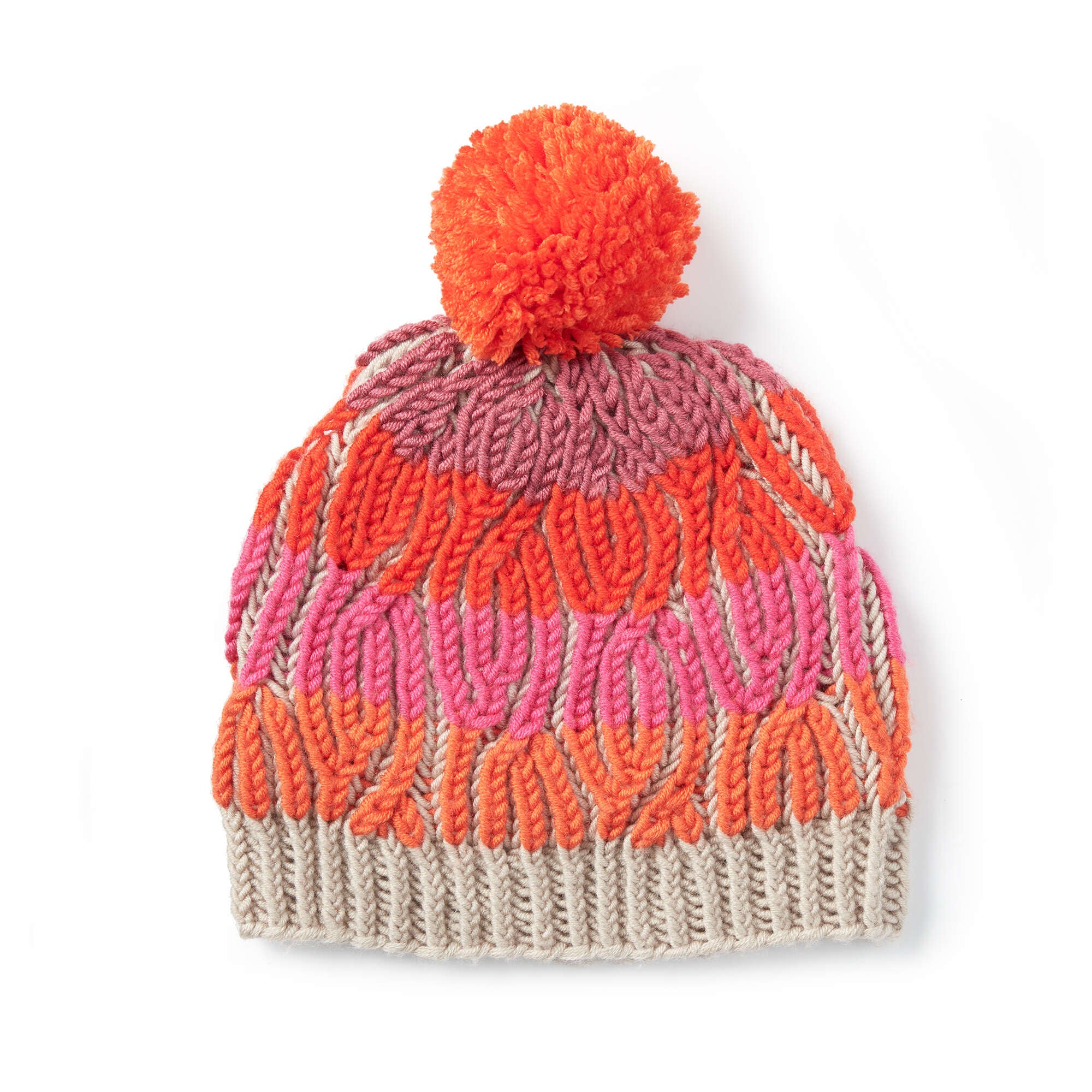 Free Caron X Pantone Brioche Cables Hat Knitting Pattern