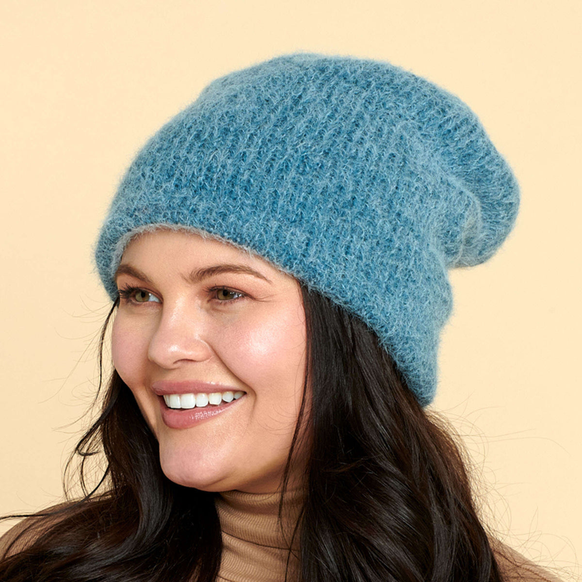 Knit Beanie made in Caron Colorama Halo Perfect Phasing Yarn