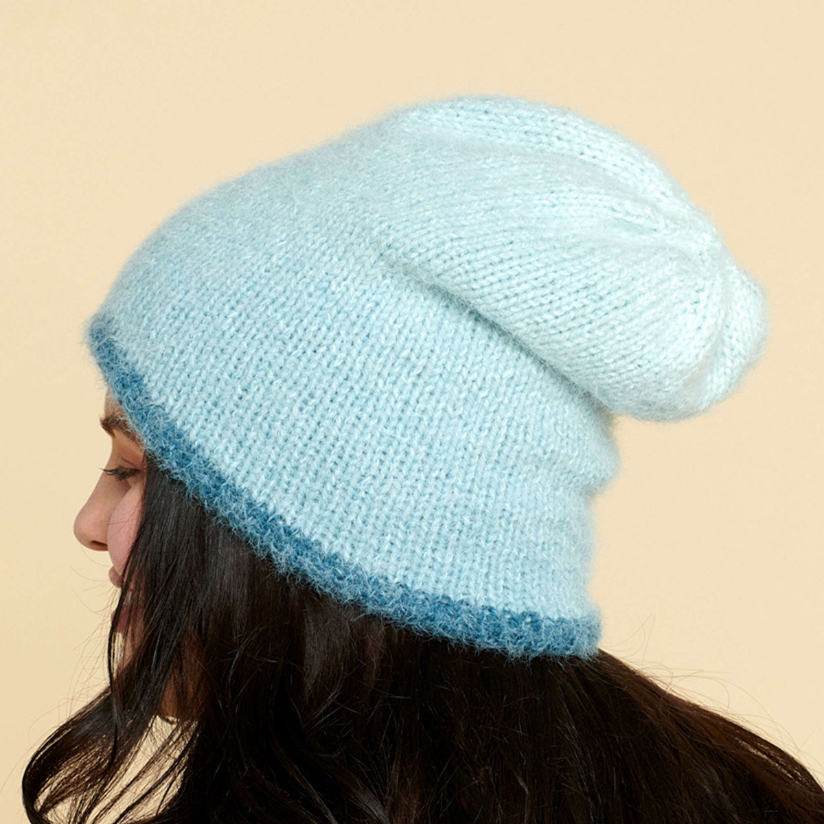 Knit Beanie made in Caron Colorama Halo Perfect Phasing Yarn