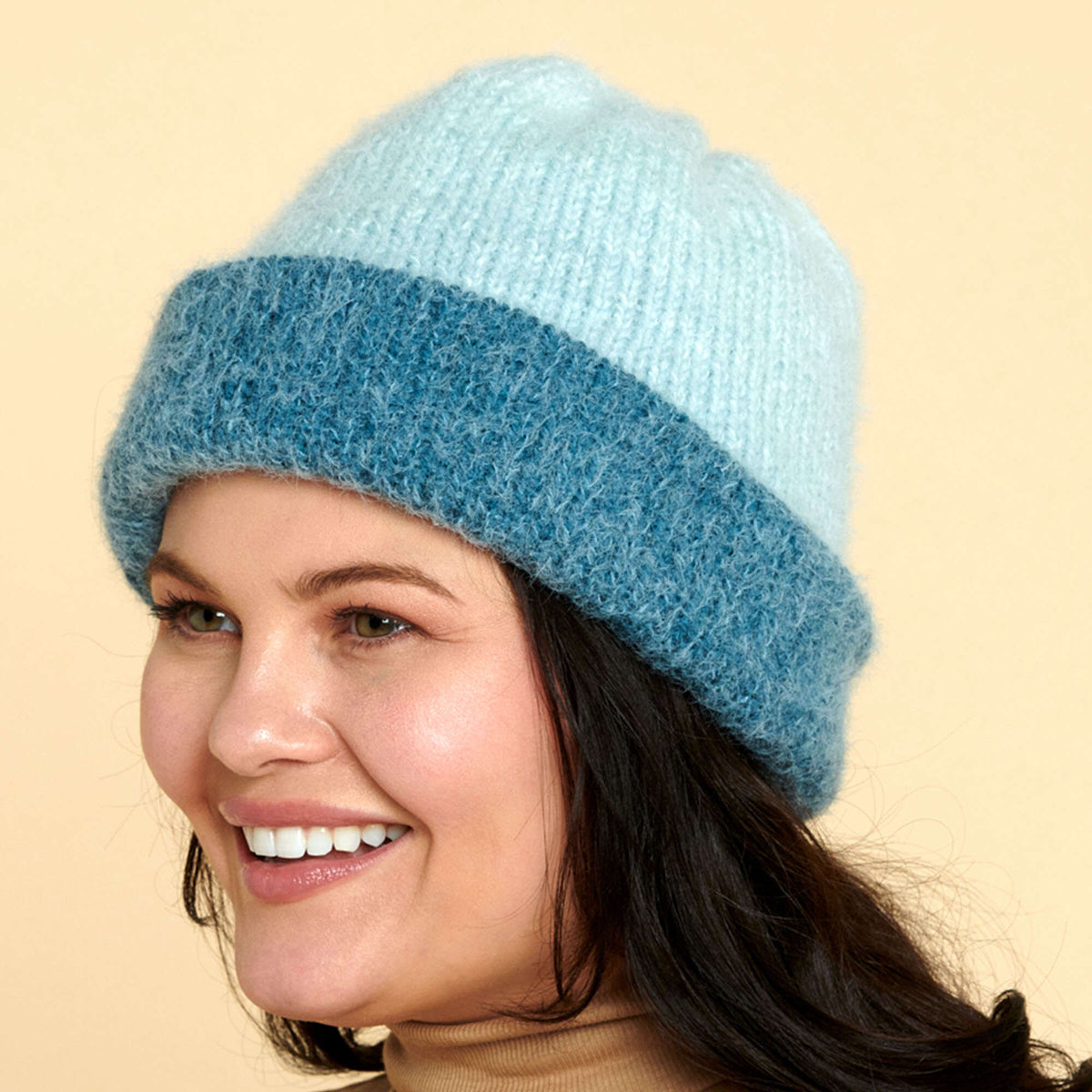 Knit Beanie made in Caron Colorama Halo Perfect Phasing Yarn