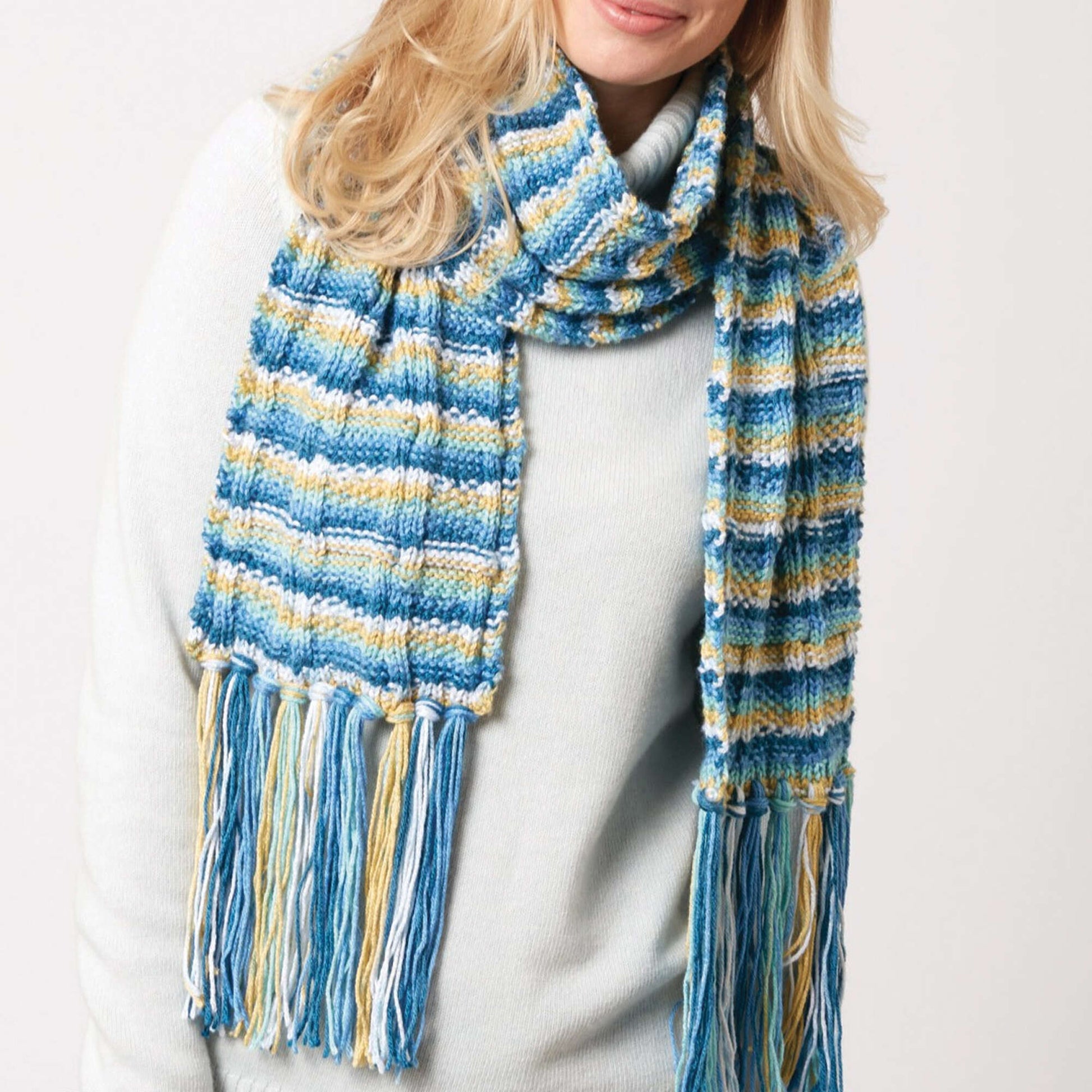 Free Caron Color Weave Scarf Knit Pattern