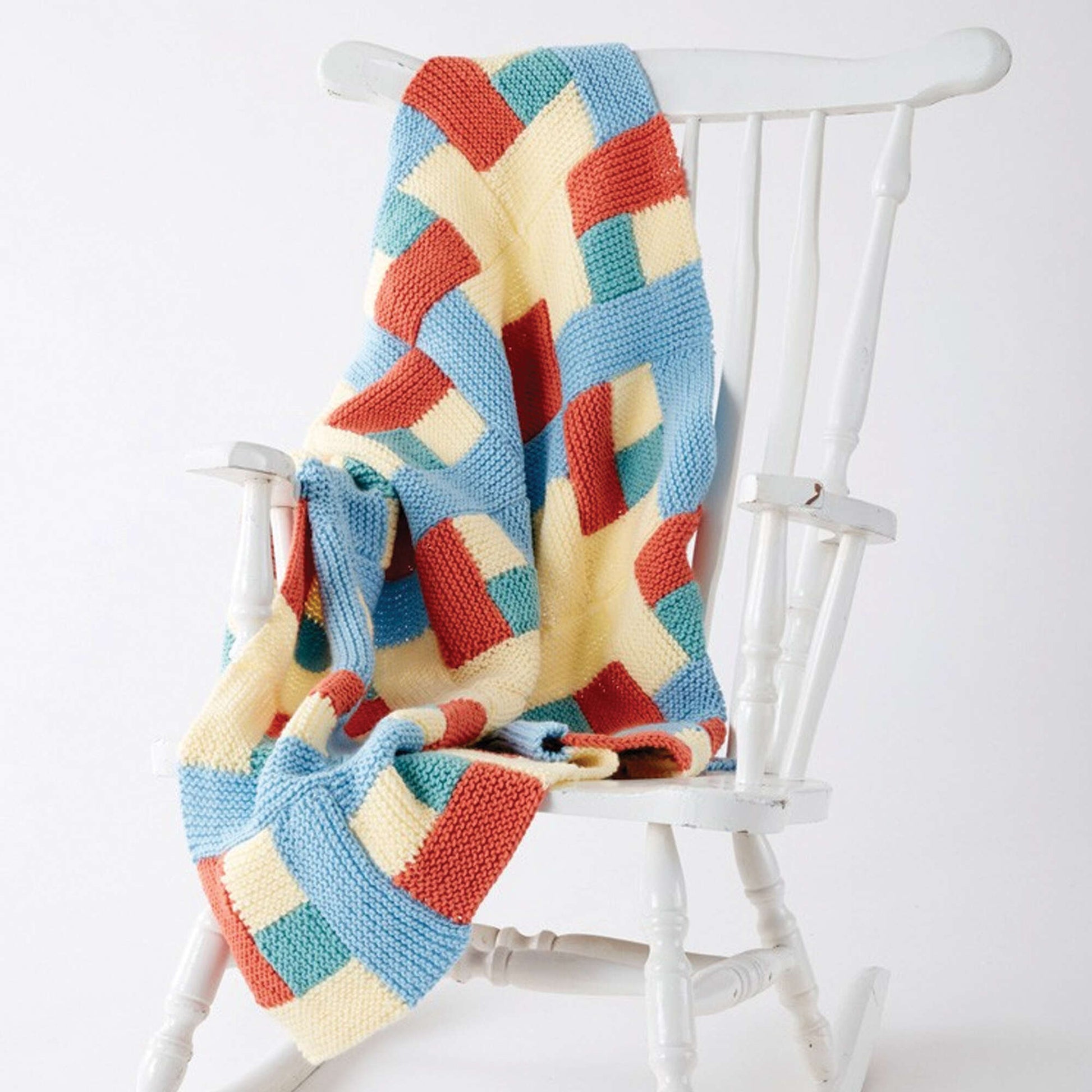 Free Caron Log Cabin Knit Baby Blanket Pattern