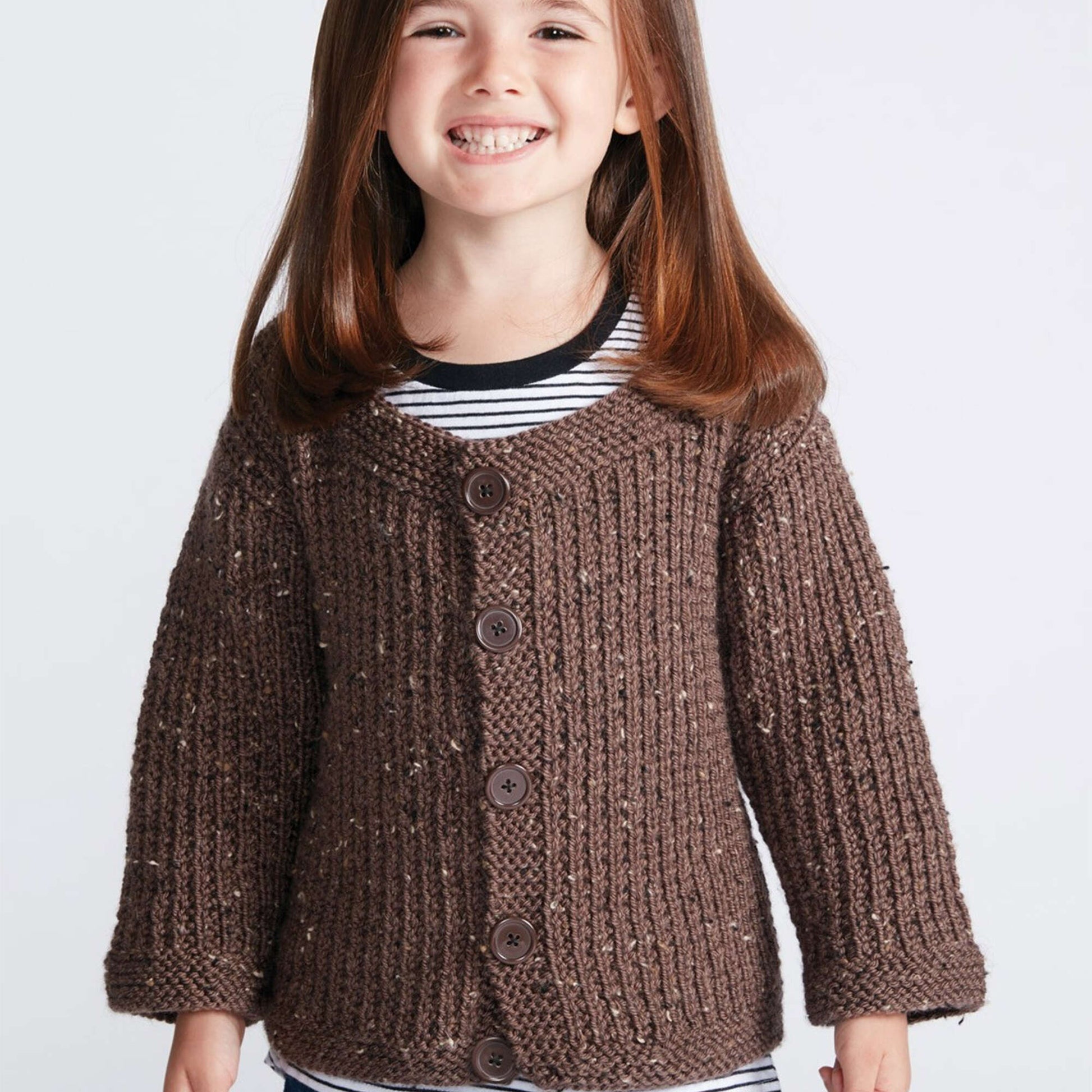 Free Caron Textured Kids Knit Cardigan Pattern