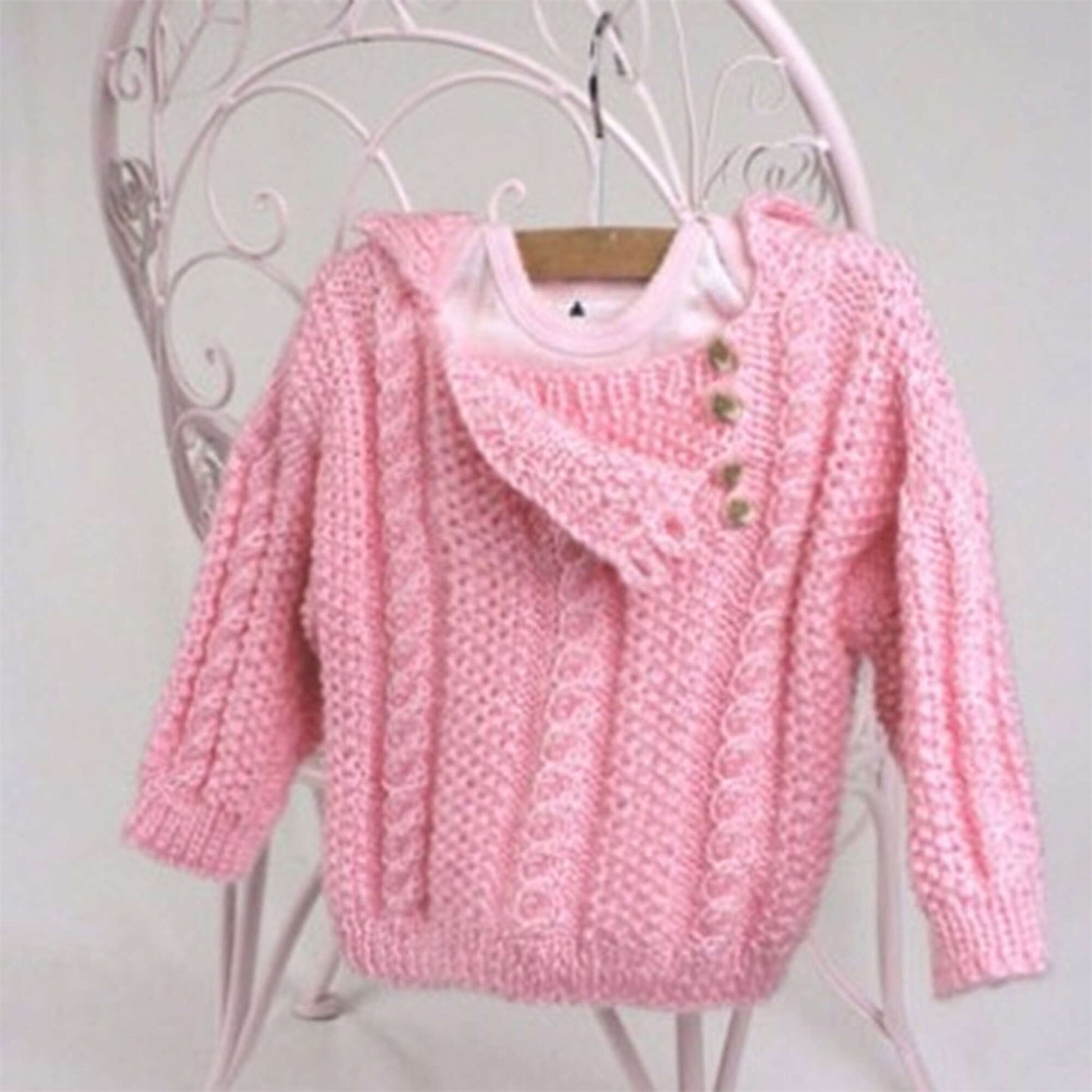 Free Caron Cabled Toddler Pullover Knit Pattern