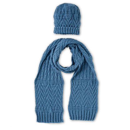 Caron Guernsey Textures Knit Hat And Scarf 1