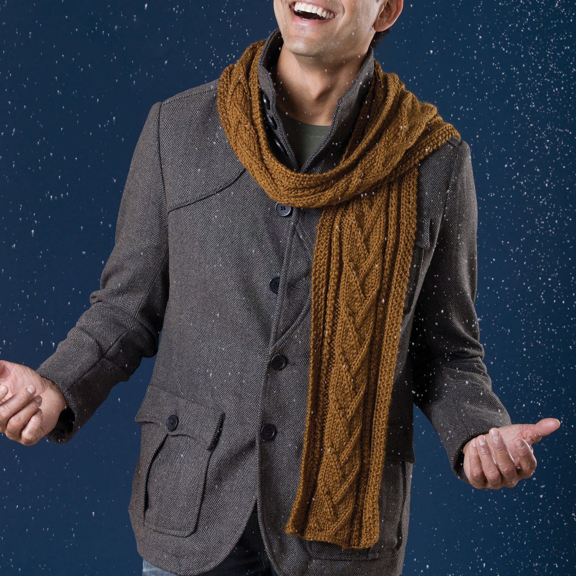 Free Caron Knit Combo Cable Scarf Pattern