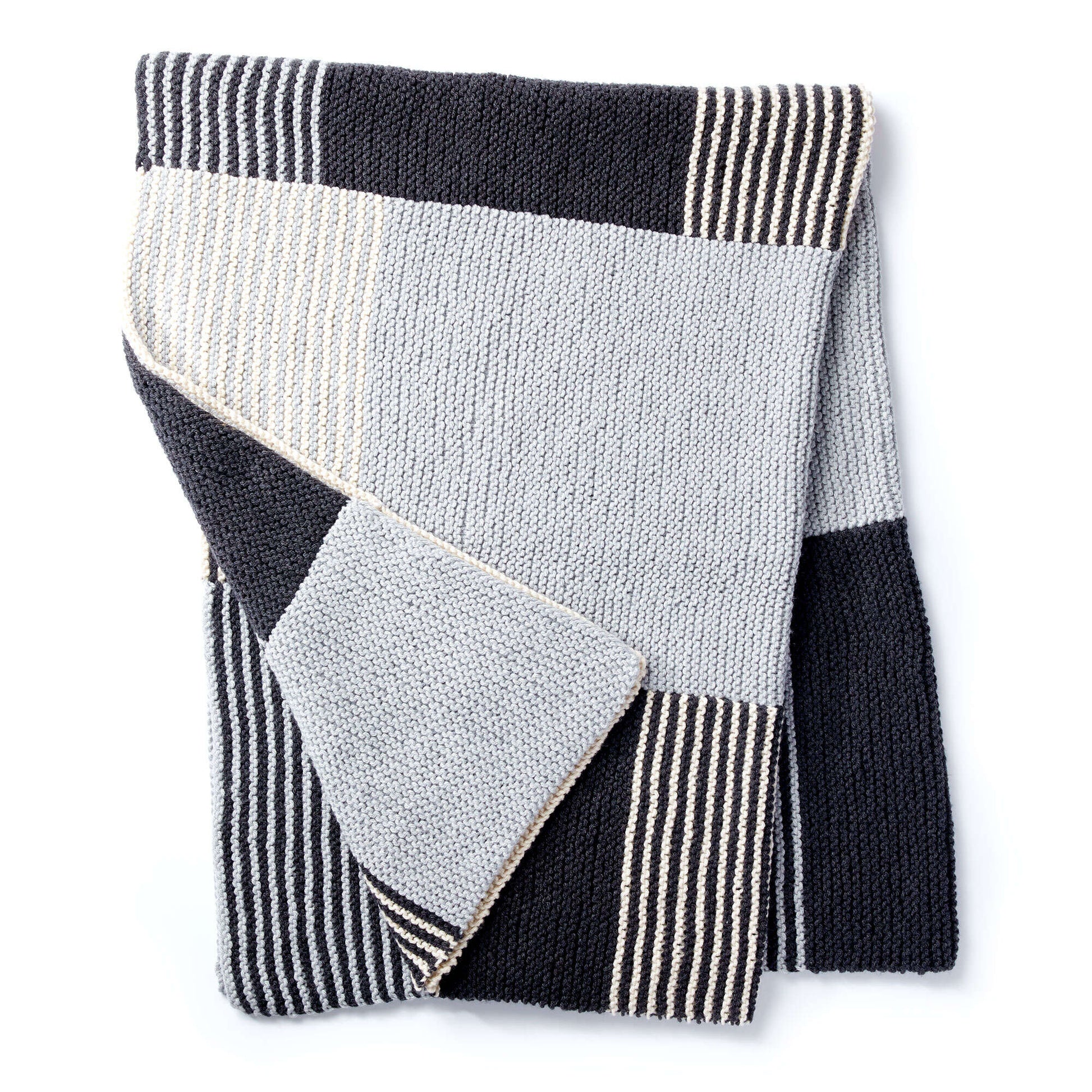 Free Caron Essential Stripes Knit Blanket Pattern