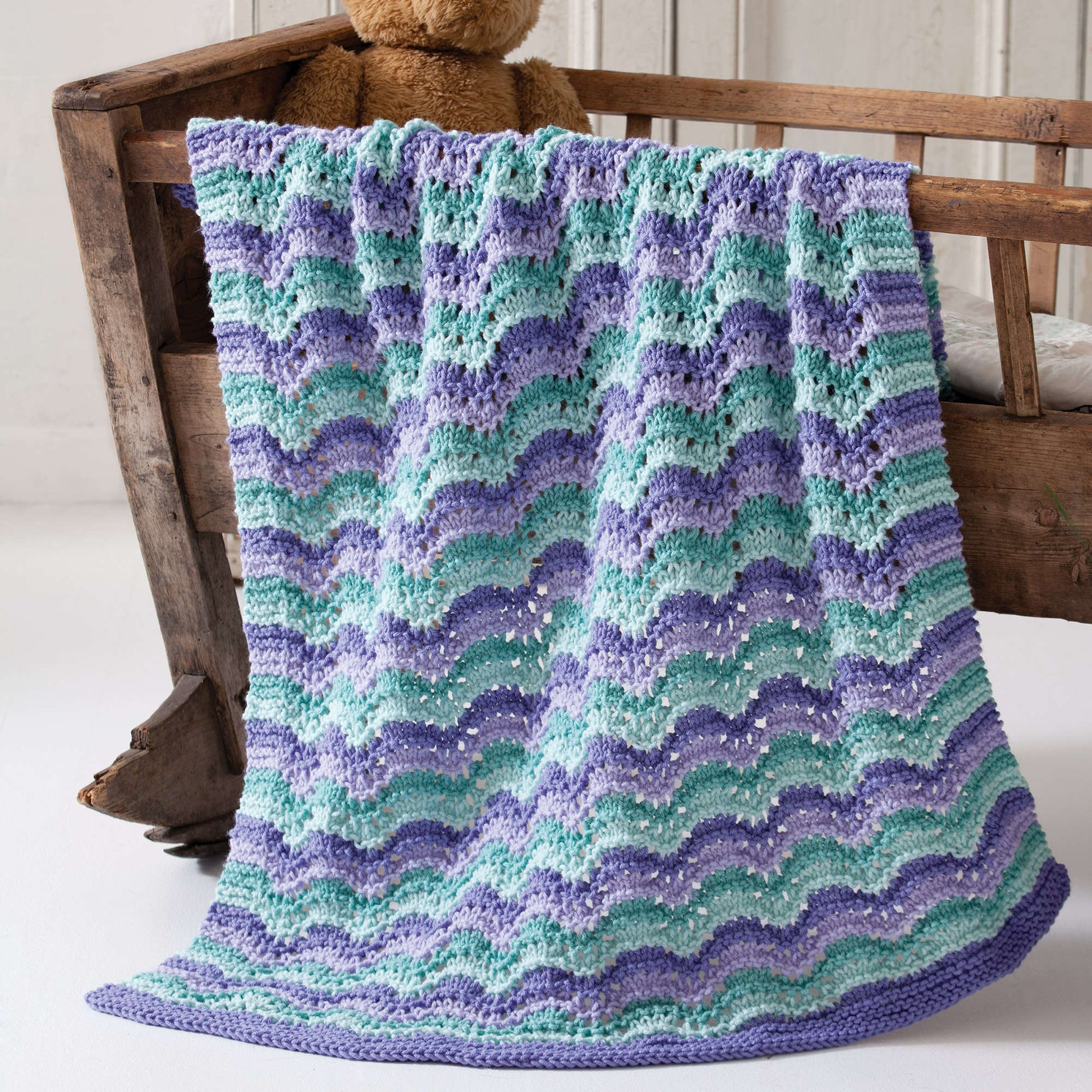 Free Caron Lullaby Knit Baby Blanket Pattern