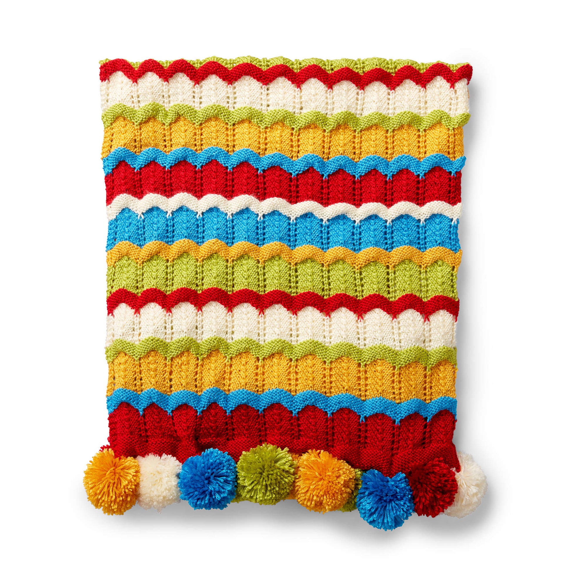Free Caron Cheerful Ripple Knit Blanket Pattern