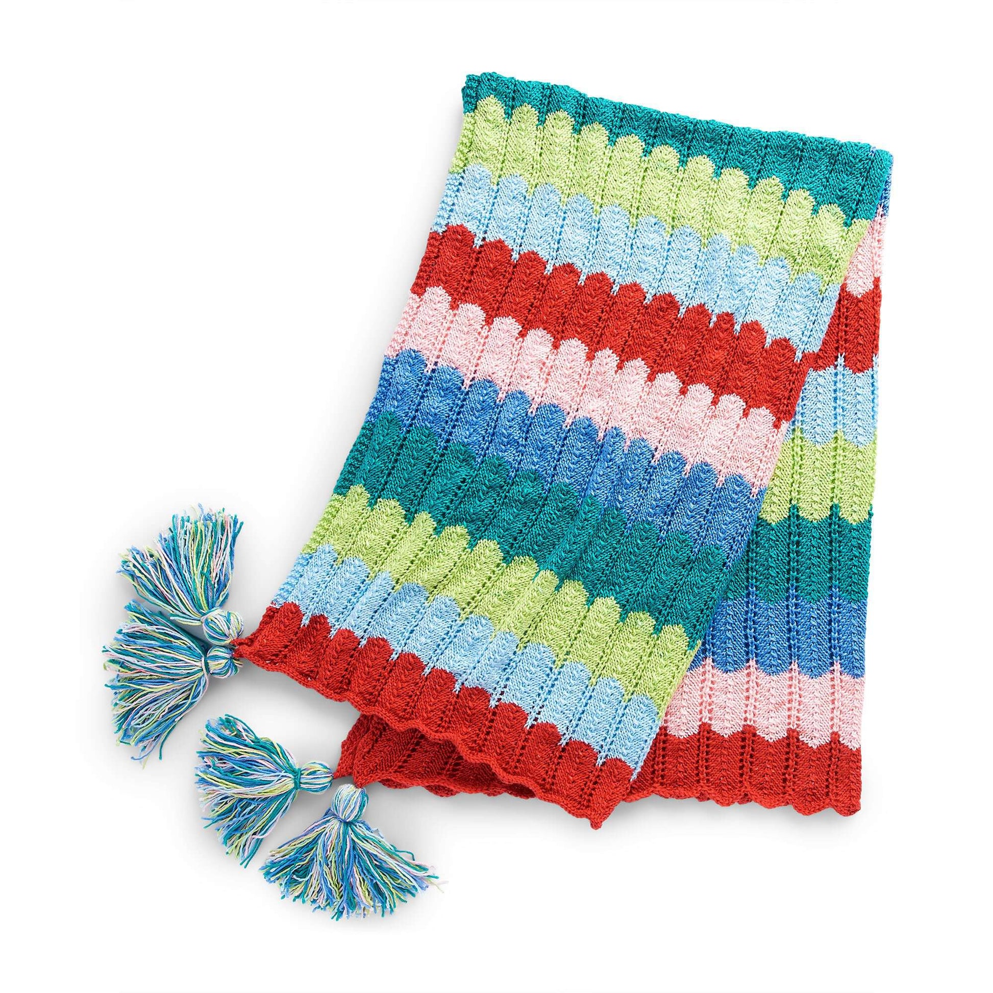 Free Caron Vibrant Ripples Knit Blanket Pattern