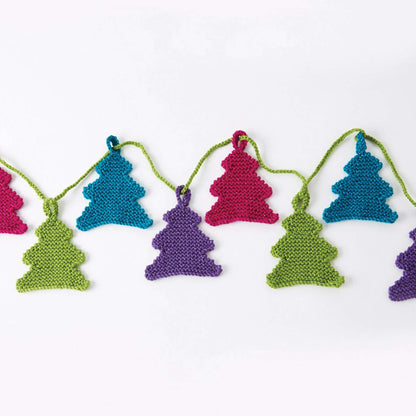 Caron Happy Little Tree Garland Knit Knit Holiday made in Caron Simply Soft yarn
