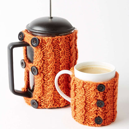 Caron Coffee Press And Mug Cozies Knit Single Size