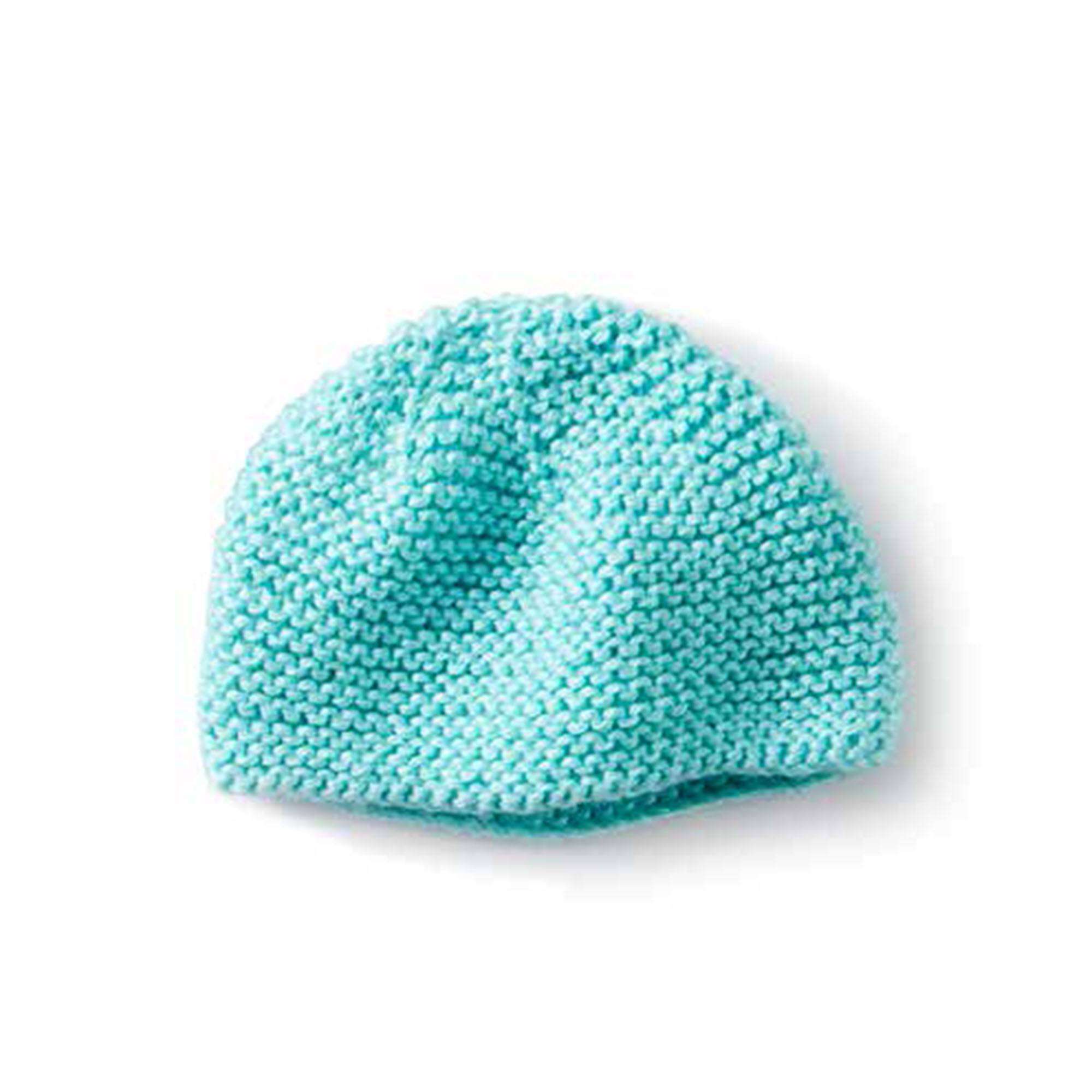 Free Beginner Caron Mini Garter Stitch Cap Knitting Pattern
