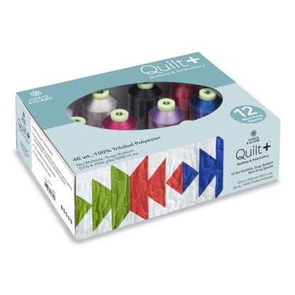Coats & Clark Quilt + Quilting & Embroidery Thread 12 Spool Set Basic Colors