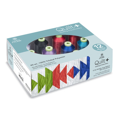 Coats & Clark Quilt + Quilting & Embroidery Thread 12 Spool Set Bright Colors