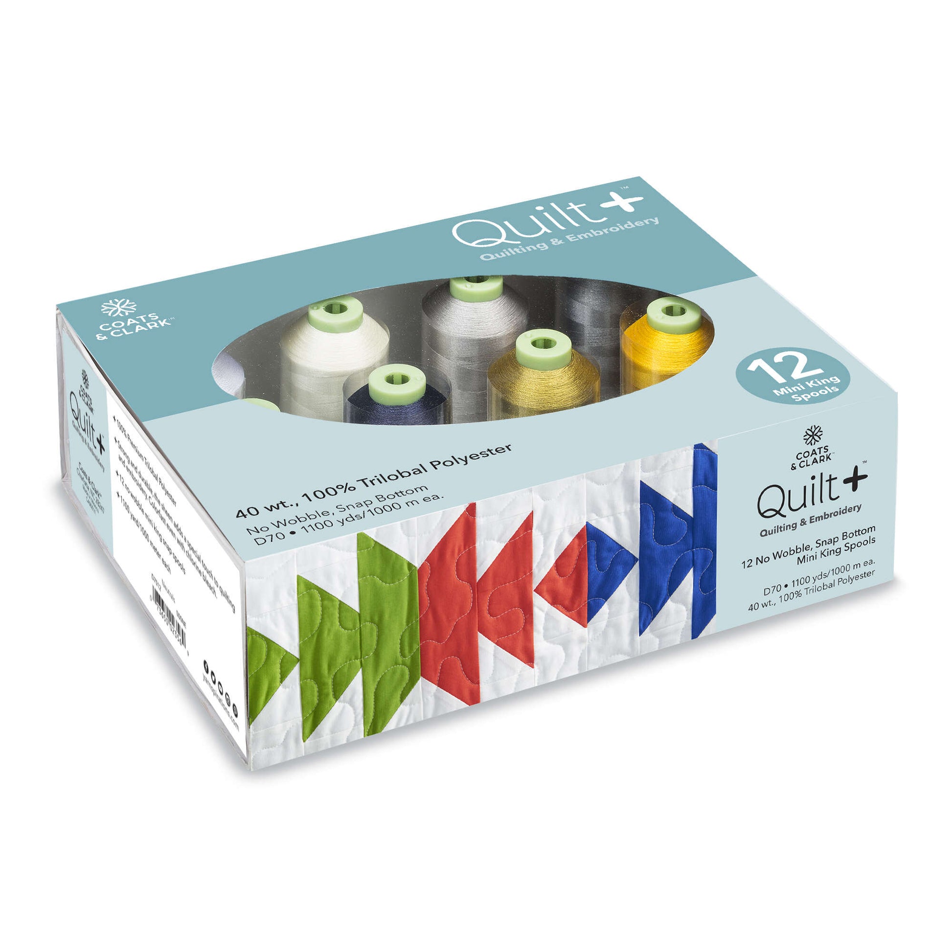 Coats & Clark Quilt + Quilting & Embroidery Thread 12 Spool Set