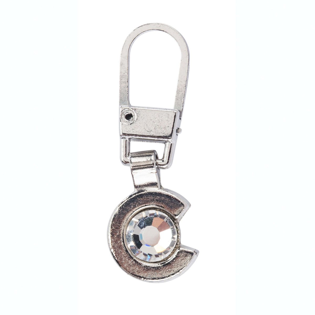 Silver C with Stone