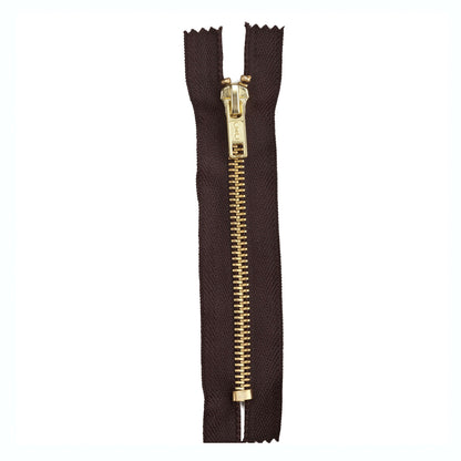 Coats & Clark Fashion Metal Separating Brass Zippers Cloister Brown