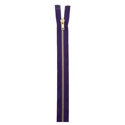 Coats & Clark Fashion Metal Separating Brass Zippers Purple