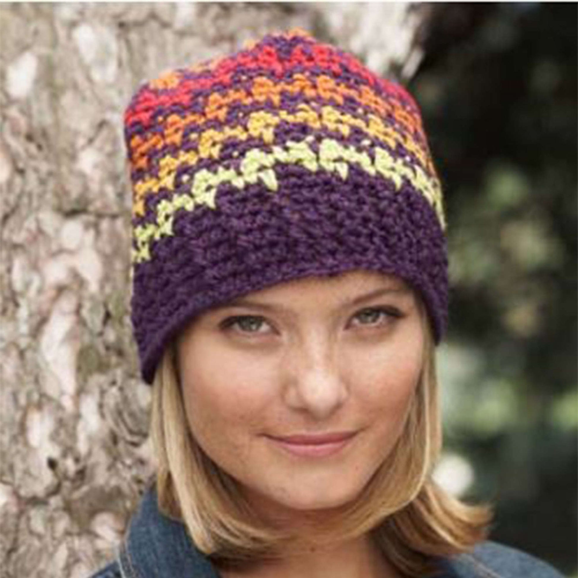 Free Patons Crochet Houndstooth Hat Pattern