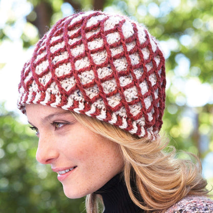 Patons Lattice Hat Crochet Single Size
