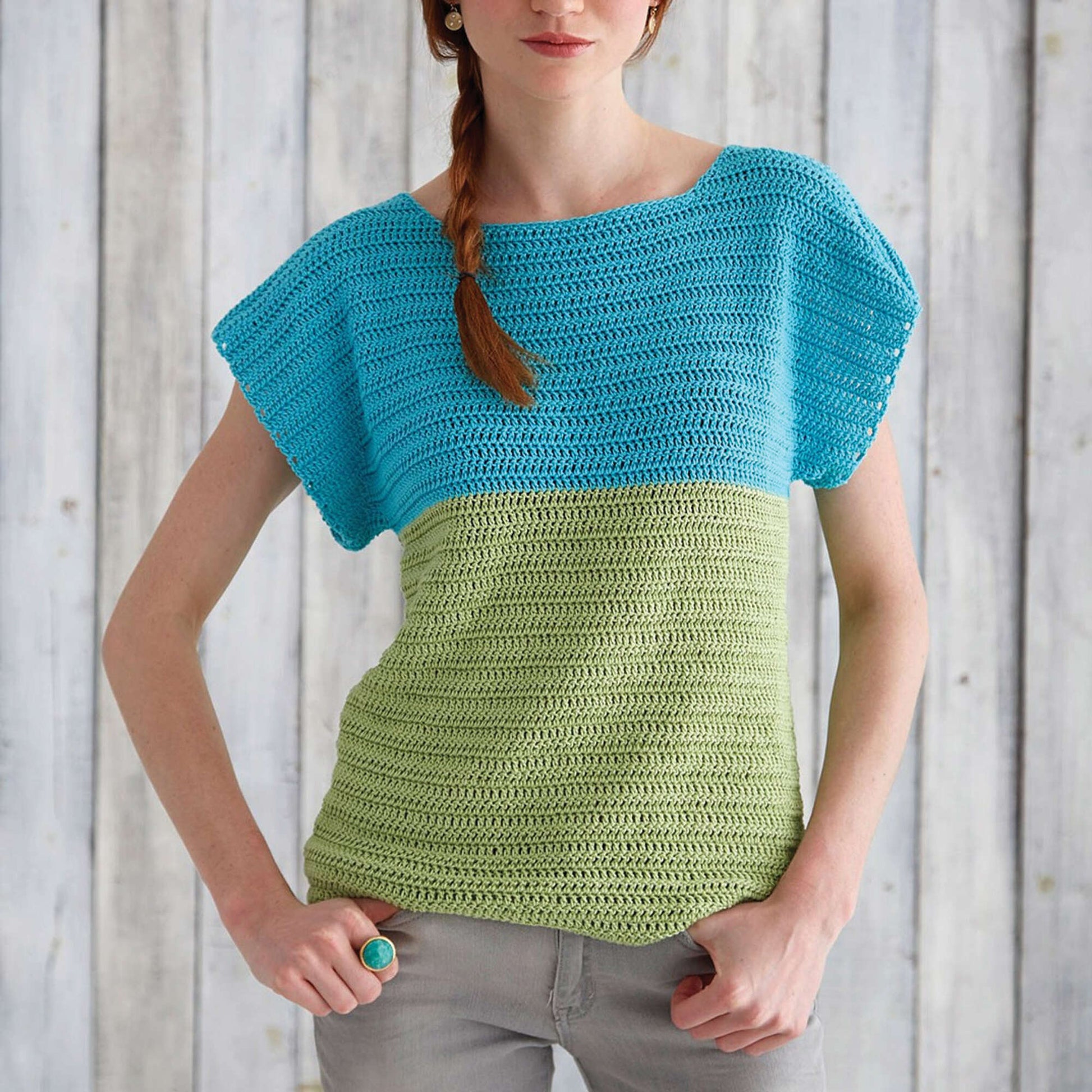 Free Patons Crochet Colorblock Top Pattern