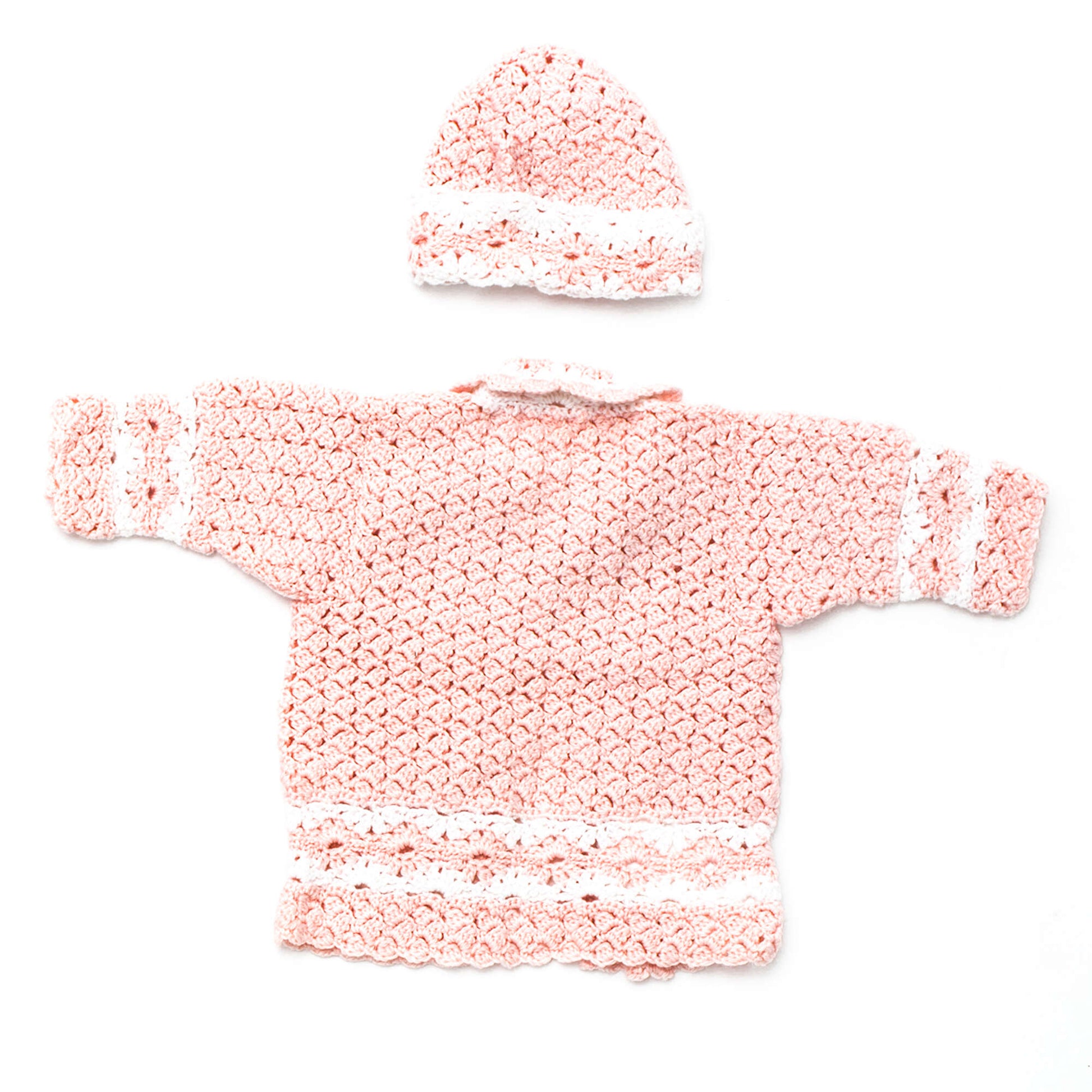 Free Patons Daisy Chain Crochet Cardigan & Hat Pattern