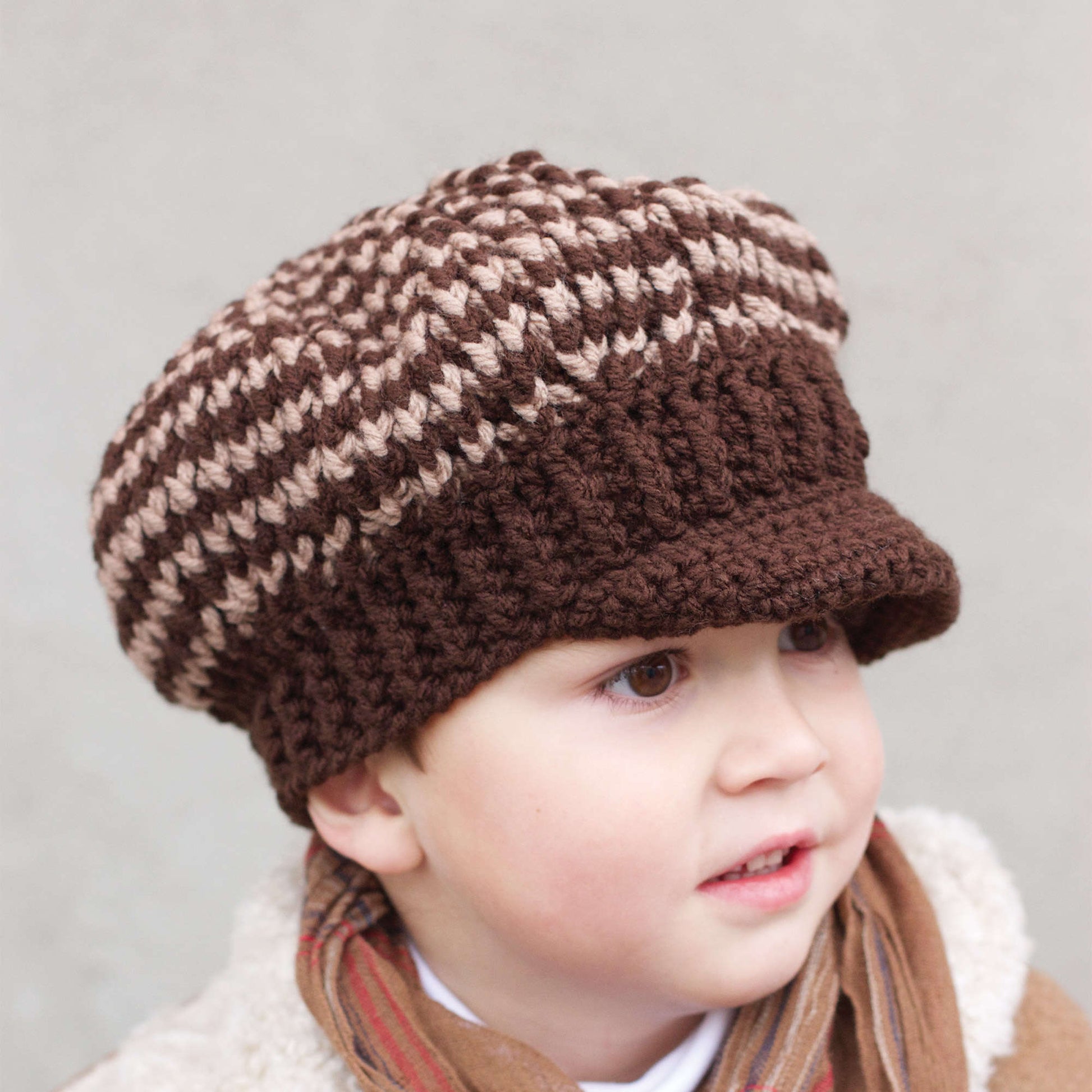 Free Patons Newsboy's and Girl's Caps Crochet Pattern